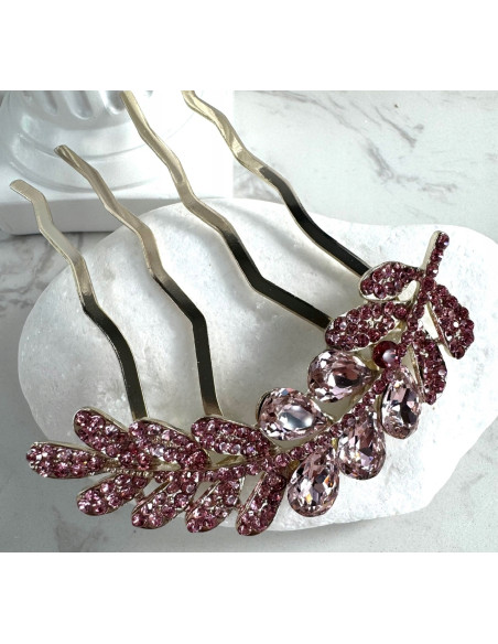 GRZEBIEŃ wsuwany do włosów wtykowy ozdobny KŁOS Lolita Akcesoria RÓŻOWY