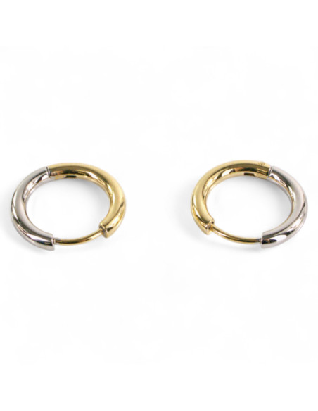 KOLCZYKI ZE STALI CHIRURGICZNEJ LOLITA AKCESORIA 1,4 cm SREBRNO- ZŁOTY