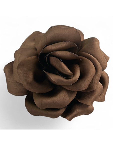 KWIAT Z PIÓR   BROSZKA PRZYPINKA LOLITA AKCESORIA 16 cm BRĄZOWY