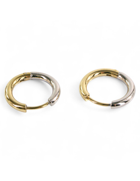 KOLCZYKI ZE STALI CHIRURGICZNEJ LOLITA AKCESORIA 1,8 cm SREBRNO- ZŁOTY