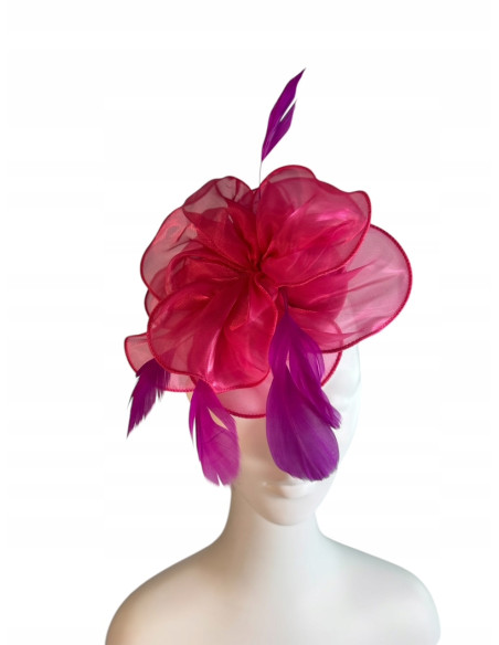 KWIAT Z MATERIAŁU na GŁOWĘ BROSZKA KOKARDA FASCYNATOR Lolita Accessories