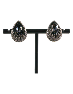 Klipsy do Uszu Srebrne łezki z Grafitowym kamieniem...