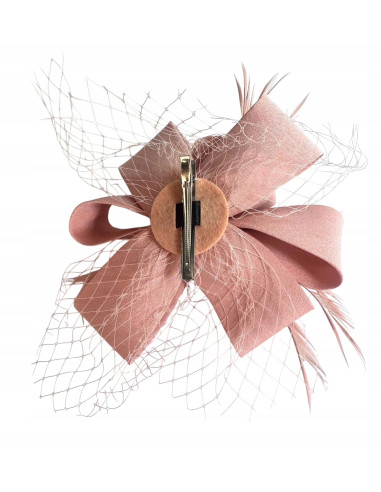 KWIAT Z MATERIAŁU na GŁOWĘ BROSZKA KOKARDA...