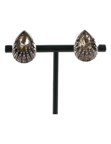 Klipsy do Uszu Srebrne łezki z BEŻOWYM...