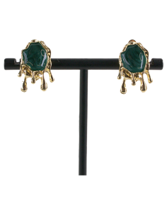 Klipsy do Uszu  ŁEZKI KROPLE ZIELONY  Lolita Akcesoria