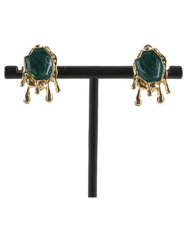 Klipsy do Uszu  ŁEZKI KROPLE ZIELONY  Lolita...