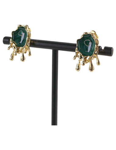 Klipsy do Uszu  ŁEZKI KROPLE ZIELONY  Lolita...