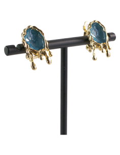 Klipsy do Uszu  ŁEZKI KROPLE NIEBIESKIE Lolita Akcesoria 2