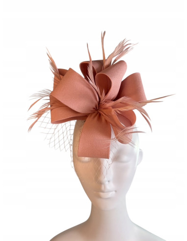 KWIAT Z MATERIAŁU na GŁOWĘ BROSZKA KOKARDA...