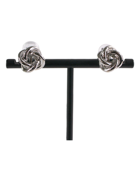 Klipsy do Uszu SUPEŁEK WĘZEŁ SREBRNY 1,2 CM Lolita Akcesoria