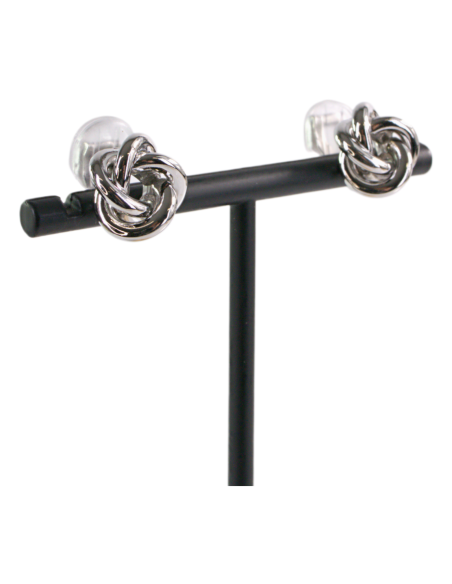 Klipsy do Uszu SUPEŁEK WĘZEŁ SREBRNY 1,2 CM Lolita Akcesoria