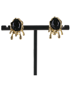 Klipsy do Uszu  ŁEZKI CZARNE KROPLE Lolita Akcesoria