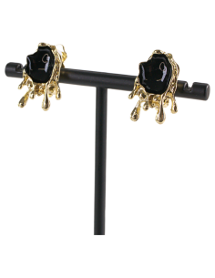 Klipsy do Uszu  ŁEZKI CZARNE KROPLE Lolita Akcesoria 2