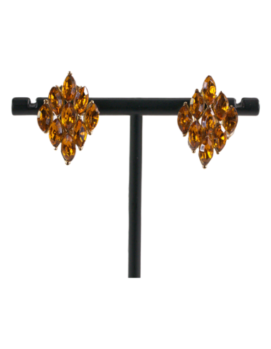 Klipsy do Uszu  ZŁOTY ROMB  MIODOWY   Lolita...