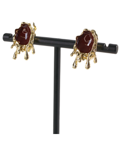 Klipsy do Uszu  ŁEZKI KROPLE BORDOWE  Lolita Akcesoria 2