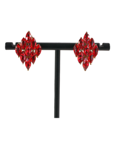 Klipsy do Uszu  CZERWONY ROMB CZERWONE ROMBY     Lolita...