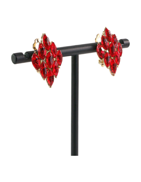 Klipsy do Uszu  CZERWONY ROMB CZERWONE ROMBY     Lolita Akcesoria