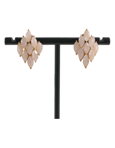 Klipsy do Uszu ROMB JASNY BEŻ/ RÓŻOWY  Lolita Akcesoria