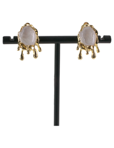 Klipsy do Uszu  ŁEZKI KROPLE ECRU  Lolita Akcesoria