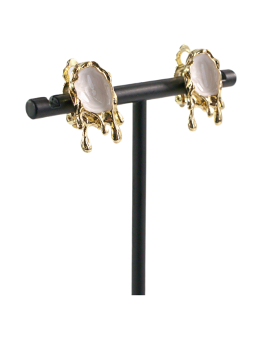 Klipsy do Uszu  ŁEZKI KROPLE ECRU  Lolita...