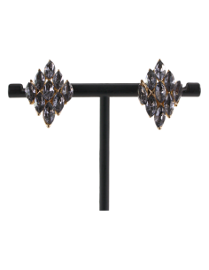 Klipsy do Uszu  GRAFITOWE ROMBY   Lolita Akcesoria