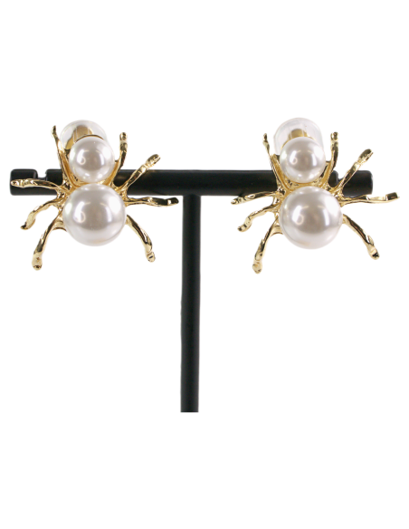 Klipsy do Uszu  PERŁOWE PAJĄKI PAJĄK Z PERŁĄ  Lolita Akcesoria