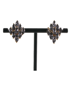 Klipsy do Uszu  GRAFITOWE ROMBY   Lolita Akcesoria 2