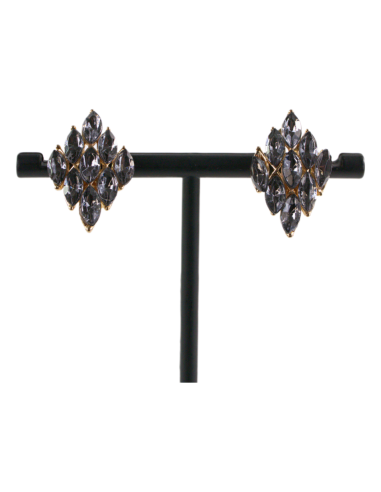 Klipsy do Uszu  GRAFITOWE ROMBY   Lolita Akcesoria