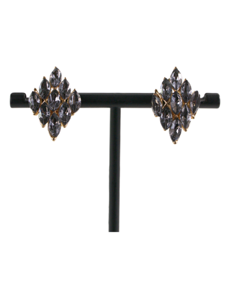 Klipsy do Uszu  GRAFITOWE ROMBY   Lolita Akcesoria