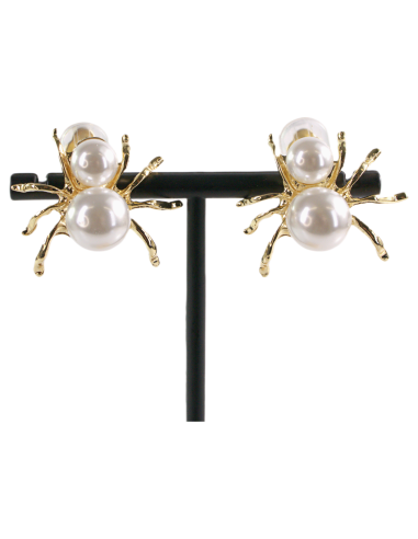 Klipsy do Uszu  PERŁOWE PAJĄKI PAJĄK Z PERŁĄ...