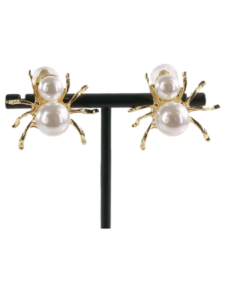 Klipsy do Uszu  PERŁOWE PAJĄKI PAJĄK Z PERŁĄ  Lolita Akcesoria