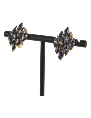 Klipsy do Uszu  GRAFITOWE ROMBY   Lolita Akcesoria