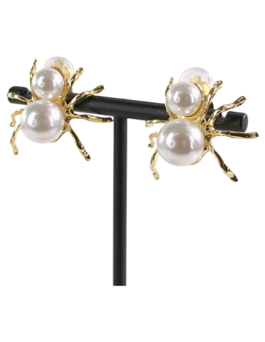 Klipsy do Uszu  PERŁOWE PAJĄKI PAJĄK Z PERŁĄ...