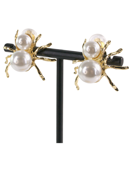 Klipsy do Uszu  PERŁOWE PAJĄKI PAJĄK Z PERŁĄ  Lolita Akcesoria