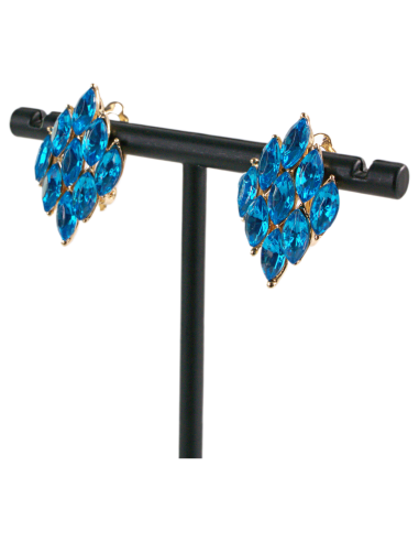 Klipsy do Uszu  NIEBIESKIE  ROMBY   Lolita...