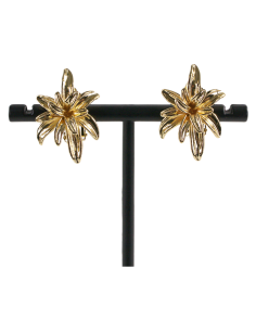 Klipsy do Uszu  ZŁOTE KWIATY  VINTAGE LATA 80-TE Lolita...