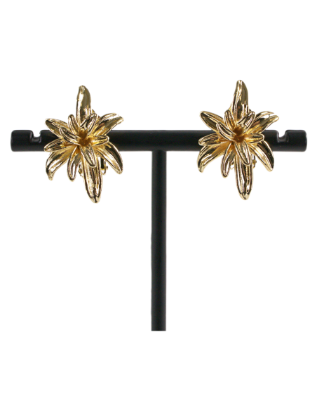 Klipsy do Uszu  ZŁOTE KWIATY  VINTAGE LATA 80-TE Lolita Akcesoria