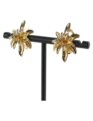 Klipsy do Uszu  ZŁOTE KWIATY  VINTAGE LATA...