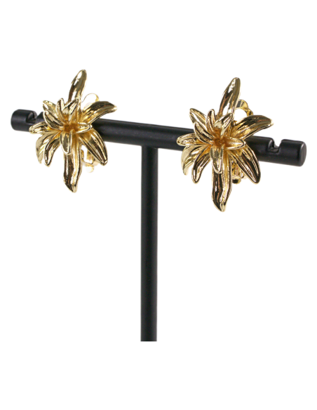 Klipsy do Uszu  ZŁOTE KWIATY  VINTAGE LATA 80-TE Lolita Akcesoria