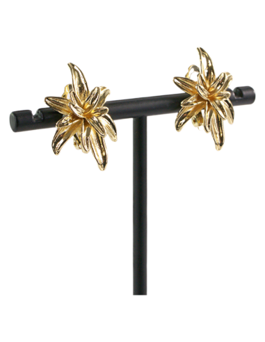 Klipsy do Uszu  ZŁOTE KWIATY  VINTAGE LATA...