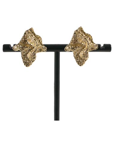 Klipsy do Uszu SZCZOTKOWANE ASYMETRYCZNE ZŁOTE...