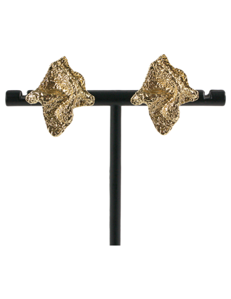 Klipsy do Uszu SZCZOTKOWANE ASYMETRYCZNE ZŁOTE  Lolita Akcesoria