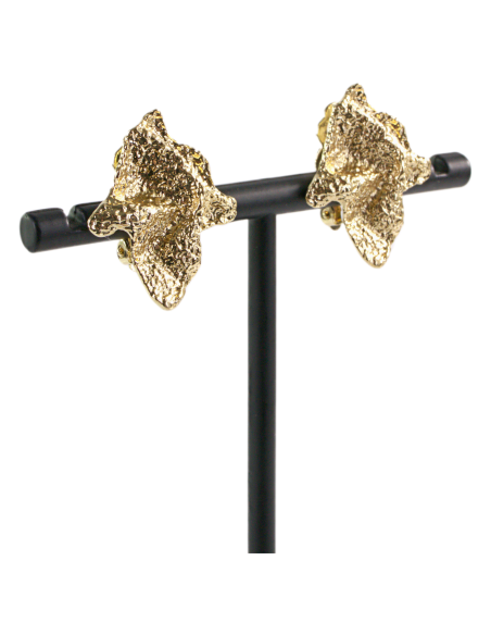 Klipsy do Uszu SZCZOTKOWANE ASYMETRYCZNE ZŁOTE  Lolita Akcesoria