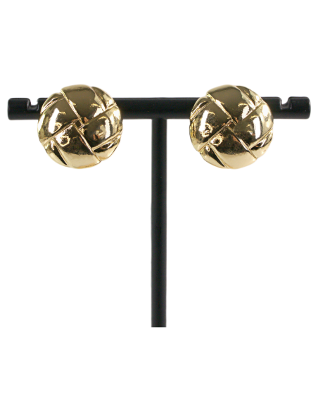 Klipsy do Uszu  ZŁOTE GUZIKI VINTAGE LATA 80-TE Lolita Akcesoria