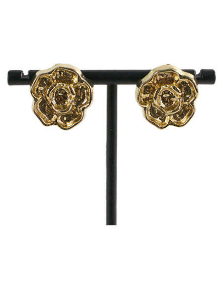 Klipsy do Uszu  ZŁOTE RÓŻE  VINTAGE LATA 80-TE ZŁOTA RÓŻA Lolita Akcesoria