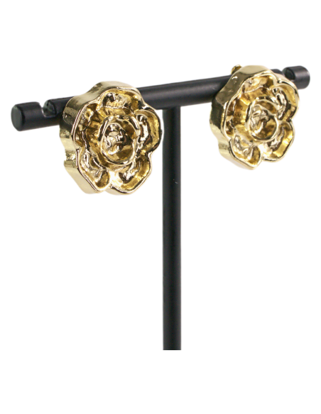 Klipsy do Uszu  ZŁOTE RÓŻE  VINTAGE LATA 80-TE ZŁOTA RÓŻA Lolita Akcesoria