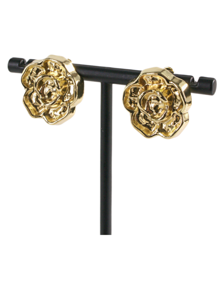 Klipsy do Uszu  ZŁOTE RÓŻE  VINTAGE LATA 80-TE ZŁOTA RÓŻA Lolita Akcesoria
