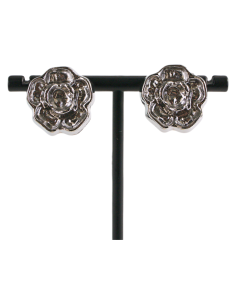 Klipsy do Uszu  SREBRNE RÓŻE  VINTAGE LATA 80-TE SREBRNA...