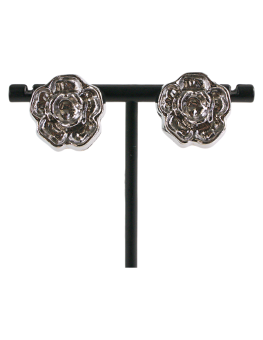 Klipsy do Uszu  SREBRNE RÓŻE  VINTAGE LATA...