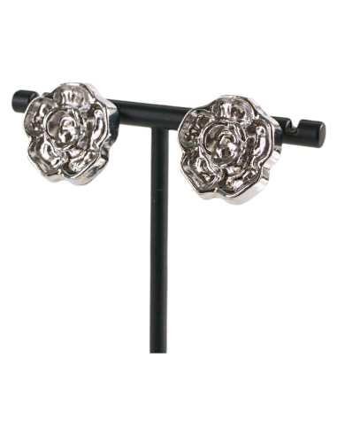 Klipsy do Uszu  SREBRNE RÓŻE  VINTAGE LATA...